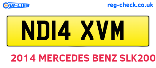ND14XVM are the vehicle registration plates.