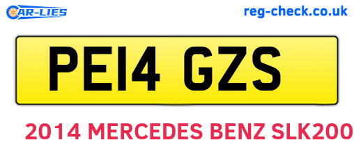 PE14GZS are the vehicle registration plates.