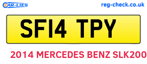 SF14TPY are the vehicle registration plates.
