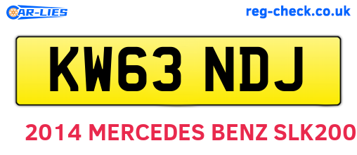 KW63NDJ are the vehicle registration plates.