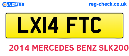 LX14FTC are the vehicle registration plates.