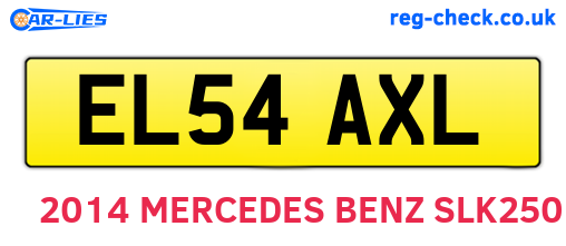 EL54AXL are the vehicle registration plates.