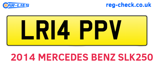 LR14PPV are the vehicle registration plates.