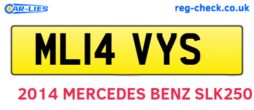 ML14VYS are the vehicle registration plates.
