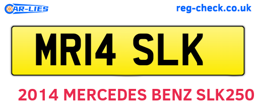 MR14SLK are the vehicle registration plates.