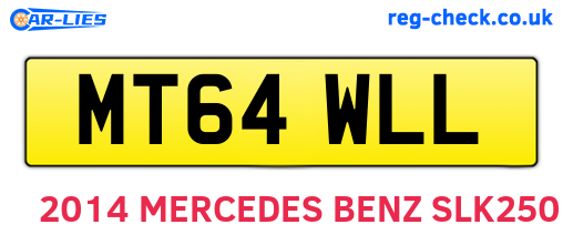 MT64WLL are the vehicle registration plates.
