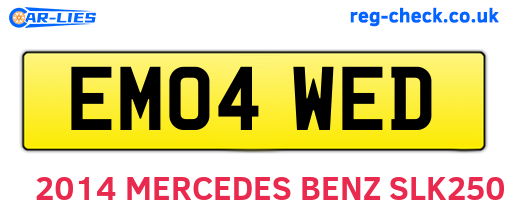 EM04WED are the vehicle registration plates.