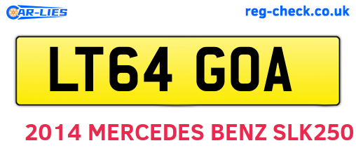 LT64GOA are the vehicle registration plates.