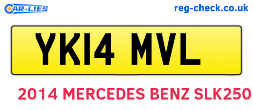 YK14MVL are the vehicle registration plates.