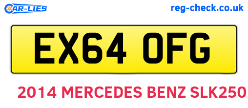 EX64OFG are the vehicle registration plates.