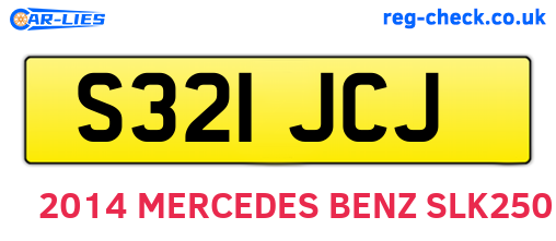 S321JCJ are the vehicle registration plates.