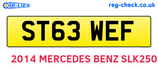 ST63WEF are the vehicle registration plates.