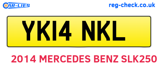 YK14NKL are the vehicle registration plates.