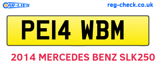 PE14WBM are the vehicle registration plates.