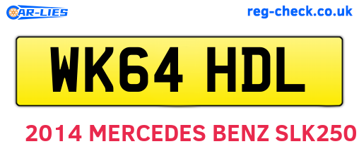 WK64HDL are the vehicle registration plates.