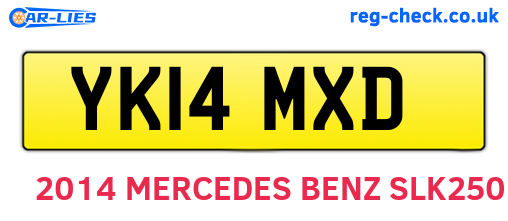YK14MXD are the vehicle registration plates.
