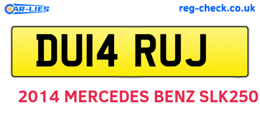 DU14RUJ are the vehicle registration plates.