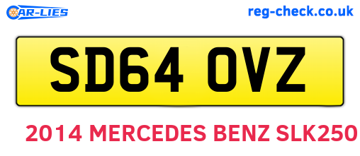 SD64OVZ are the vehicle registration plates.