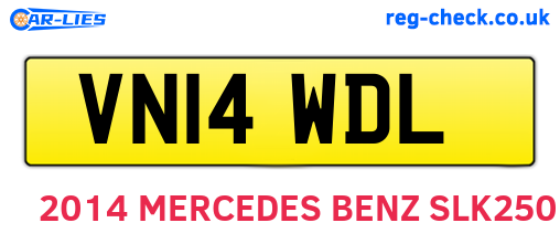 VN14WDL are the vehicle registration plates.