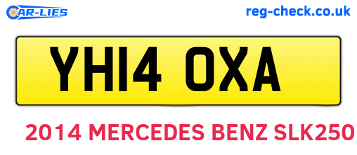 YH14OXA are the vehicle registration plates.