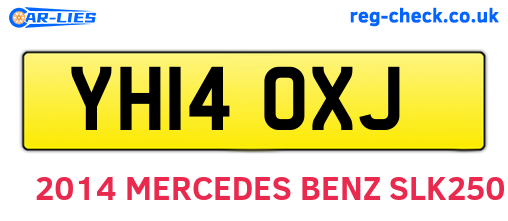 YH14OXJ are the vehicle registration plates.