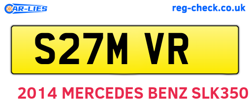 S27MVR are the vehicle registration plates.