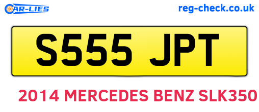 S555JPT are the vehicle registration plates.