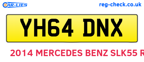 YH64DNX are the vehicle registration plates.