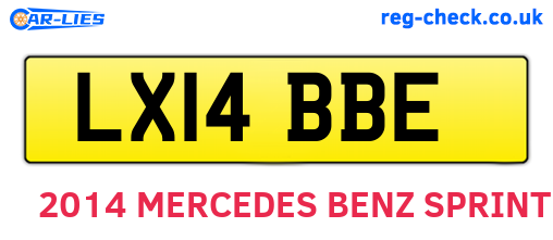 LX14BBE are the vehicle registration plates.