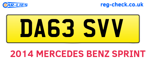 DA63SVV are the vehicle registration plates.