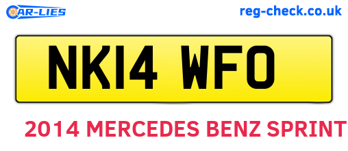 NK14WFO are the vehicle registration plates.