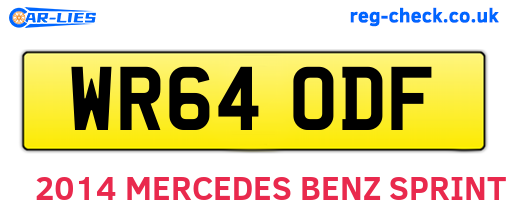 WR64ODF are the vehicle registration plates.