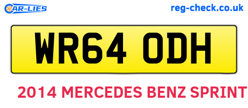 WR64ODH are the vehicle registration plates.