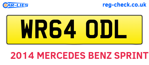 WR64ODL are the vehicle registration plates.