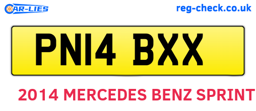 PN14BXX are the vehicle registration plates.