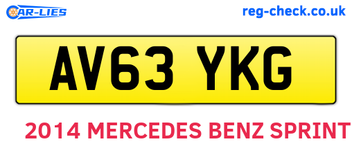 AV63YKG are the vehicle registration plates.