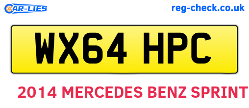 WX64HPC are the vehicle registration plates.
