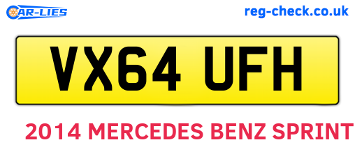 VX64UFH are the vehicle registration plates.