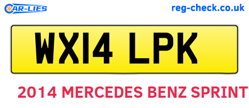WX14LPK are the vehicle registration plates.