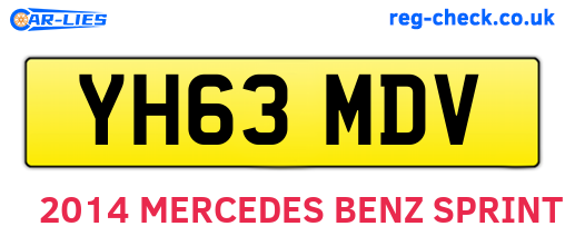 YH63MDV are the vehicle registration plates.