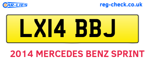 LX14BBJ are the vehicle registration plates.