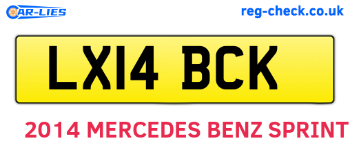 LX14BCK are the vehicle registration plates.