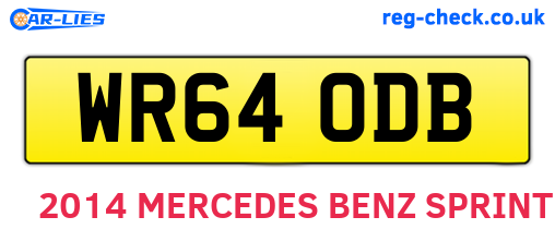 WR64ODB are the vehicle registration plates.