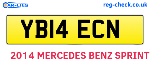 YB14ECN are the vehicle registration plates.