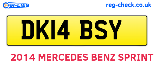 DK14BSY are the vehicle registration plates.