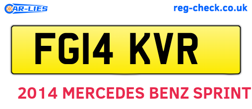 FG14KVR are the vehicle registration plates.