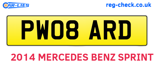 PW08ARD are the vehicle registration plates.