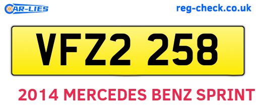 VFZ2258 are the vehicle registration plates.