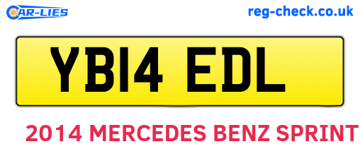 YB14EDL are the vehicle registration plates.