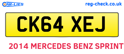CK64XEJ are the vehicle registration plates.